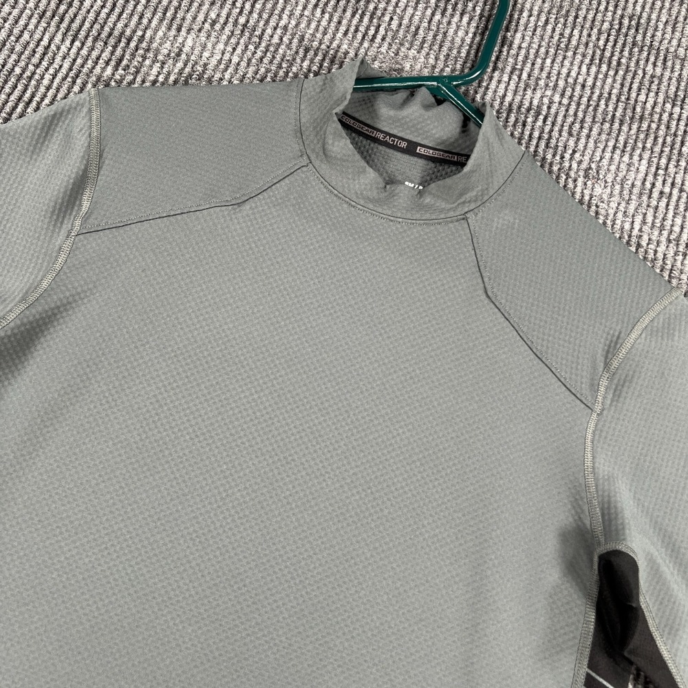 Under Armour Shirt Mens Small Gray Long Sleeve Cold Gear Fitted Mock Reactor